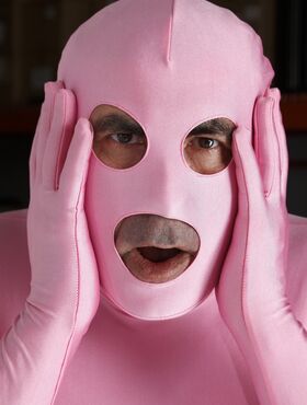Cock hungry Latina Jasmine Blaze pleases BBC and a guy in pink latex mask