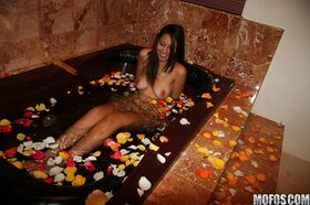 Stunning latina amateur Nadia Noel stripping and taking bath