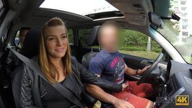 Busty amateur gold digger fucks in POV after afternoon car ride