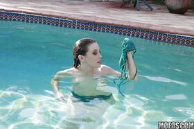 Allison Grey gets watched at the poolside and flirts with a voyeur
