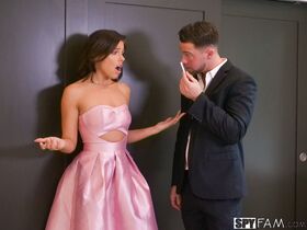 Brunette stepsister with tiny tits Adriana Chechik gets stuffed and creampied