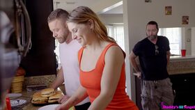 Naughty teen Whitney Wright gets caught having sex in the kitchen