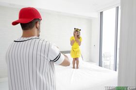Petite Pikahoe Giselle Ambrosio gets captured, fucked & served a hot mouthful