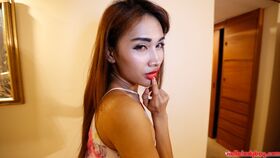 24 year old horny Thai ladyboy gets a facial from tourist