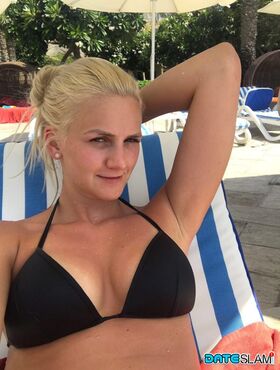 Blonde girl from Czechoslovakia Zdenka takes non nude self shots