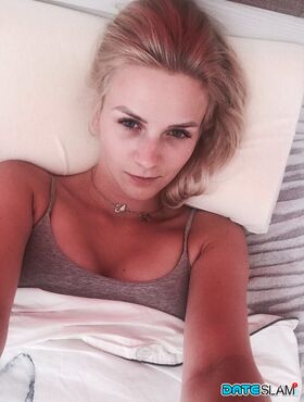 Blonde girl from Czechoslovakia Zdenka takes non nude self shots