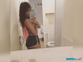 Amateur girl Peneloppe snaps a number of selfies in various states of undress