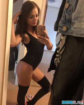 Hot solo girl takes mirror selfies to add to her dating profile
