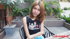 19 year old shy Thai ladyboy gets naked and does a striptease