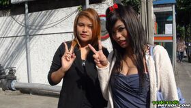 Asian teen girls Tik & Kam take selfies of pussy, tits and fucking closeup