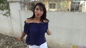 Tattooed Filipina bargirl sucks the cum from a cock in pov mode