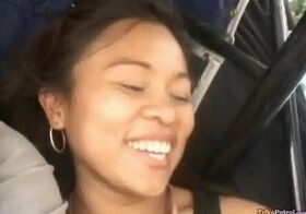 Charming ebony Filipina Cris gets her big tits and hot pussy banged deep