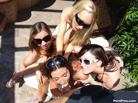 Stephani Morretti and a bunch of her girlfriends get involved in group sex