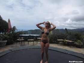 Curvy teen blonde with big jugs Alexis Monroe slipping off her bikini