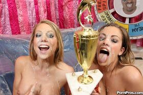 Nasty British girls Shawna & Katie suck massive BBC & get hugely cum drenched