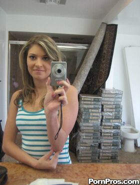 Ex-girlfriend Victoria Lawson takes topless selfies in bathroom mirror