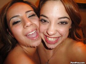 Young Latina sluts Gigi Rivera & Rosalie Ruiz give big dick oral sex together