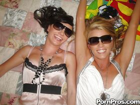 Teen girlfriends Jenny Anderson and Aiden Aspen undress in bedroom