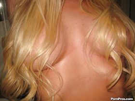 Hot blonde ex-gf Tasha Reign taking selfies in mirror while undressing