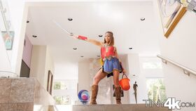 Cosplay chick Adriana Chechik takes a huge cock befitting of a super hero