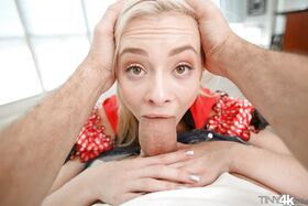 Beautiful blonde Maddy Rose is giving a stunning deep blowjob