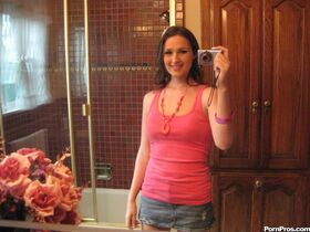 Ex-girlfriend Judy Marie snaps off selfies while getting naked in bathroom