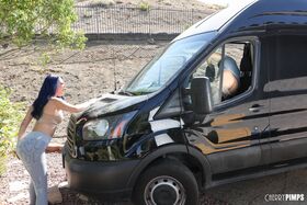 Curvy Eve Marlowe gets pounded in a camper van & has her big tits jizzed on