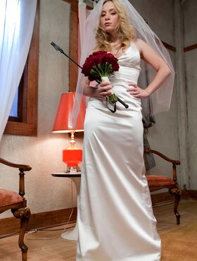 Dominant bride Aiden Starr grabs a long whip and terrifies her cute hubby