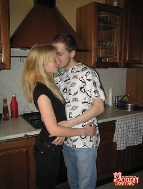 Amateur girlfriend Abba gets screwed in various sex positions in the kitchen