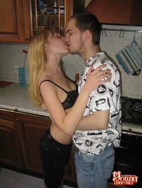 Amateur girlfriend Abba gets screwed in various sex positions in the kitchen