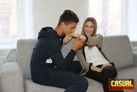Romanian cutie Florina Mihaila gets rammed by her boyfriend on the sofa