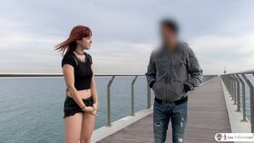 Redhead Spanish pornstar Lilyan Red swallows cum after picking up 2 strangers