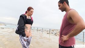 Tattooed whore Silvia Rubi with red hair makes guy understand that wants sex