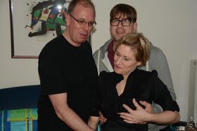 German amateur mature blonde Teresa R creampied during anal threesome