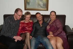 Old & fat amateur granny enjoys hardcore foursome with younger mature couple