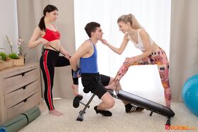Athletic teens engage in hardcore BGG sex with their workout partner