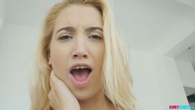 Blonde Sierra Nicole gives a blowjob before she is drilled hard in POV