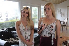 Petite blondes Bella Rose & Katie Kush passionately eat each other's snatches