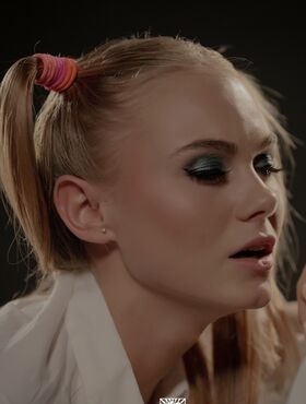 Teen with cute blonde ponytails Nancy A has her dream sex with boyfriend