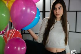 Brunette teen Anya Krey sucks and fucks her boyfriend amid a lot of balloons