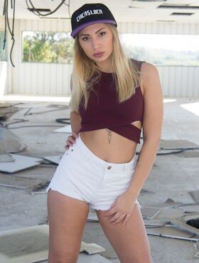 Hot blonde Serbian teen Vyvan Hill strips & shows her natural tits & sweet ass