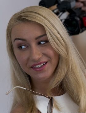 Attractive blonde Katrin Tequila's hot ass gets covered in cum in casting fuck