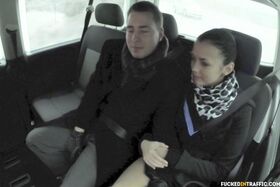 Czech hottie Ander Ways takes off he clothes and fucks in the backseat