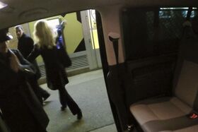 Blonde girl from Czechoslovakia Beatrix Glower fucks her driver inside the van