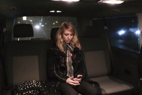 Blonde girl from Czechoslovakia Beatrix Glower fucks her driver inside the van