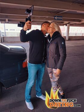 Skinny blonde German Cam Angel gets filmed during public sex action