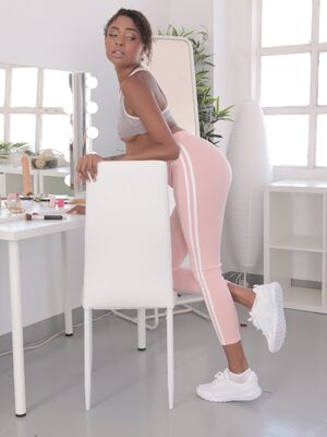Teens Love Huge Cocks - Ebony with a lovely bosom Luna Corazon reveals her long legs and sweet muff