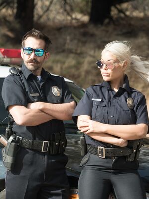 Reality Kings - Blonde Spanish copper Bridgette B fucks a hot criminal on the cop car
