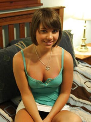 I Know That Girl - Teenage cutie Amy Anderson stripping on the bed and teasing her slit