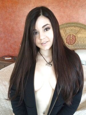 Lets Try Anal - Sexy brunette teenager Naidyne taking nude selfies in bedroom